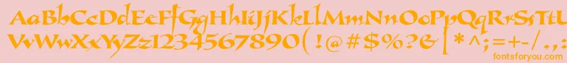 Callimundial Font – Orange Fonts on Pink Background