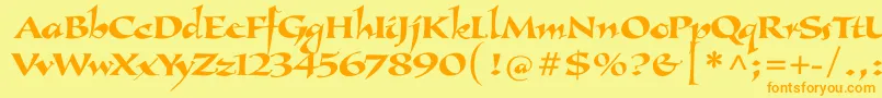 Callimundial Font – Orange Fonts on Yellow Background
