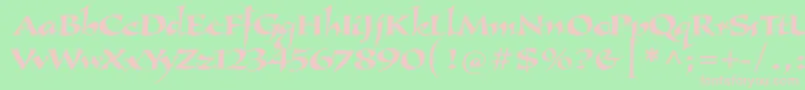 Callimundial Font – Pink Fonts on Green Background