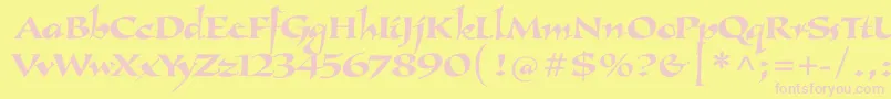 Callimundial Font – Pink Fonts on Yellow Background
