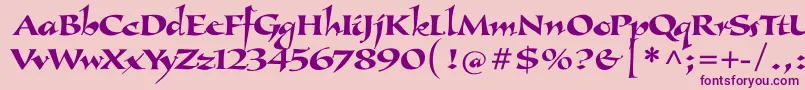 Callimundial Font – Purple Fonts on Pink Background