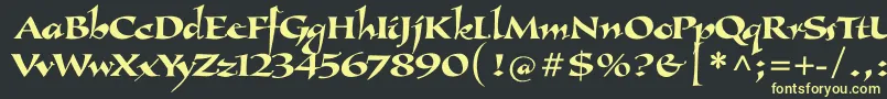 Callimundial Font – Yellow Fonts on Black Background