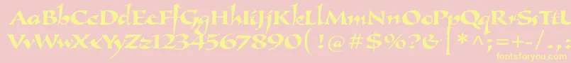 Callimundial Font – Yellow Fonts on Pink Background