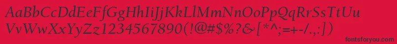 BerkeleystdItalic Font – Black Fonts on Red Background