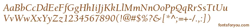 BerkeleystdItalic-fontti – ruskeat fontit valkoisella taustalla