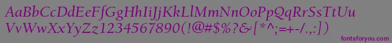 BerkeleystdItalic Font – Purple Fonts on Gray Background