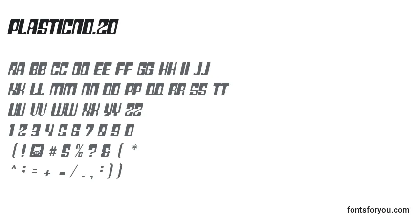 Czcionka PlasticNo.20 – alfabet, cyfry, specjalne znaki