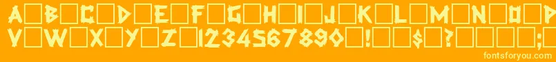 Rockmaker Font – Yellow Fonts on Orange Background