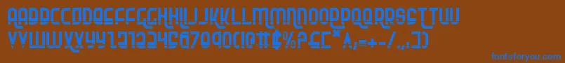 フォントRokikierla – 茶色の背景に青い文字
