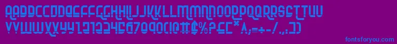 フォントRokikierla – 紫色の背景に青い文字