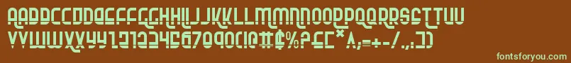 Rokikierla-fontti – vihreät fontit ruskealla taustalla