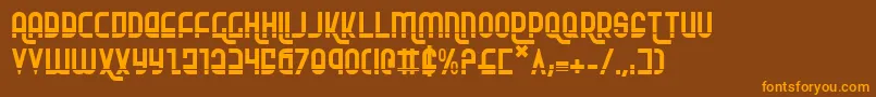 Rokikierla-fontti – oranssit fontit ruskealla taustalla