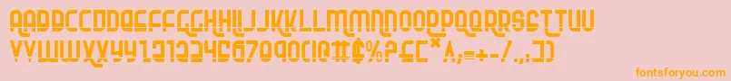 Rokikierla-Schriftart – Orangefarbene Schriften auf rosa Hintergrund