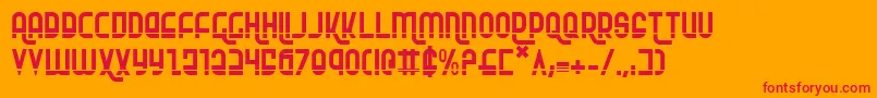 Czcionka Rokikierla – czerwone czcionki na pomarańczowym tle