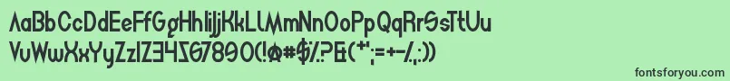 フォントMightySquidge – 緑の背景に黒い文字