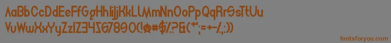 フォントMightySquidge – 茶色の文字が灰色の背景にあります。