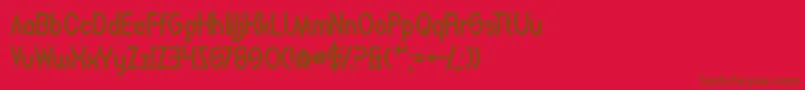 MightySquidge-Schriftart – Braune Schriften auf rotem Hintergrund