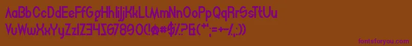 MightySquidge Font – Purple Fonts on Brown Background