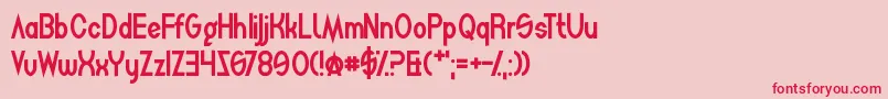 フォントMightySquidge – ピンクの背景に赤い文字