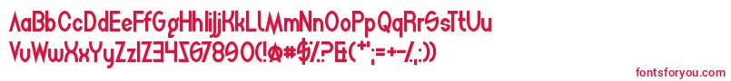 フォントMightySquidge – 白い背景に赤い文字