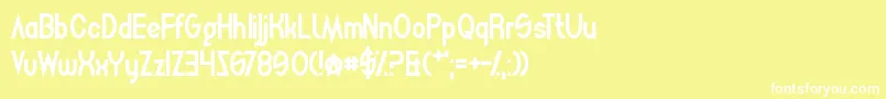 フォントMightySquidge – 黄色い背景に白い文字