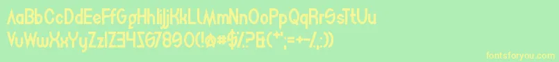 MightySquidge Font – Yellow Fonts on Green Background