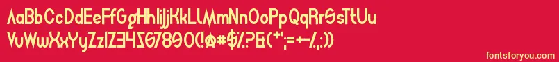 MightySquidge Font – Yellow Fonts on Red Background