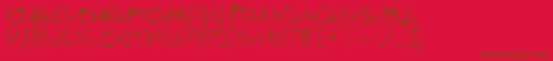フォントOg – 赤い背景に茶色の文字
