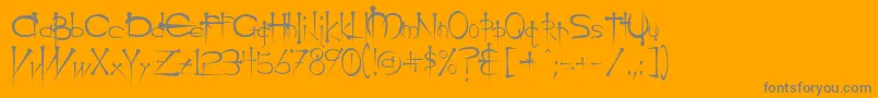 Og-Schriftart – Graue Schriften auf orangefarbenem Hintergrund