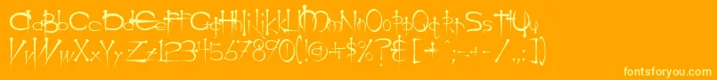 Шрифт Og – жёлтые шрифты на оранжевом фоне