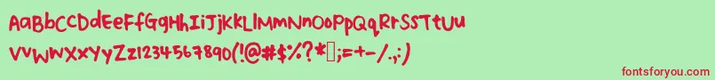 Faithhandwriting Font – Red Fonts on Green Background