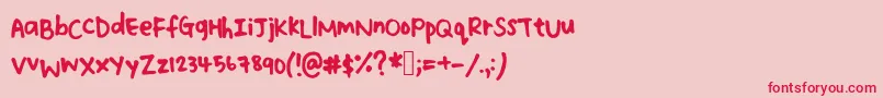 Faithhandwriting Font – Red Fonts on Pink Background
