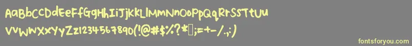 Faithhandwriting Font – Yellow Fonts on Gray Background