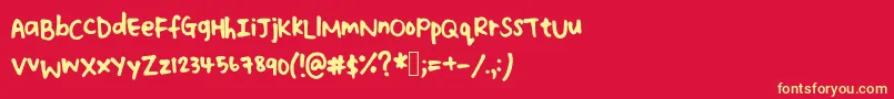 Faithhandwriting Font – Yellow Fonts on Red Background