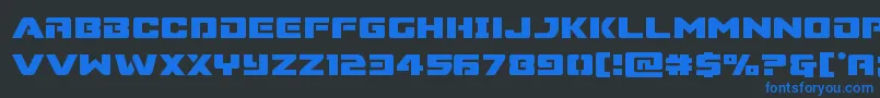 Supercommando Font – Blue Fonts on Black Background