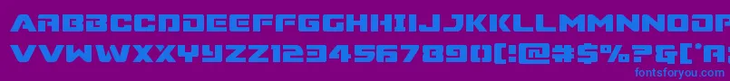 Supercommando-Schriftart – Blaue Schriften auf violettem Hintergrund