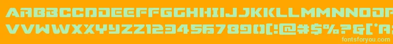 Supercommando Font – Green Fonts on Orange Background