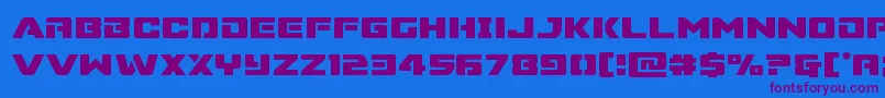 Supercommando-Schriftart – Violette Schriften auf blauem Hintergrund