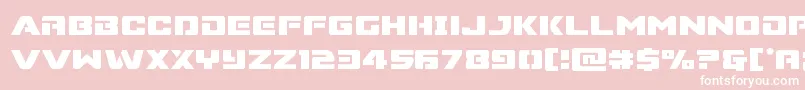 Supercommando-Schriftart – Weiße Schriften auf rosa Hintergrund
