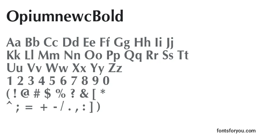 Шрифт OpiumnewcBold – алфавит, цифры, специальные символы