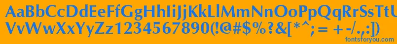 フォントOpiumnewcBold – オレンジの背景に青い文字