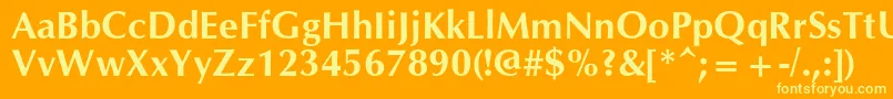 Fonte OpiumnewcBold – fontes amarelas em um fundo laranja