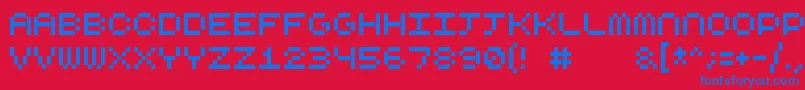 Cubicfive10 Font – Blue Fonts on Red Background