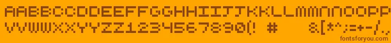 フォントCubicfive10 – オレンジの背景に茶色のフォント