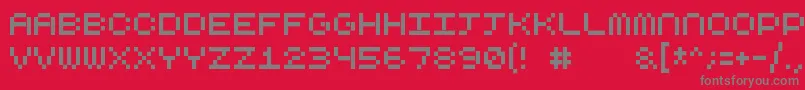 Fonte Cubicfive10 – fontes cinzas em um fundo vermelho