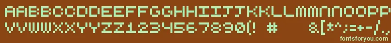 Шрифт Cubicfive10 – зелёные шрифты на коричневом фоне