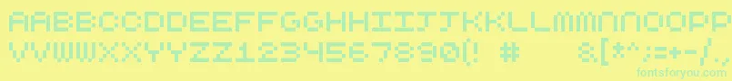 Czcionka Cubicfive10 – zielone czcionki na żółtym tle
