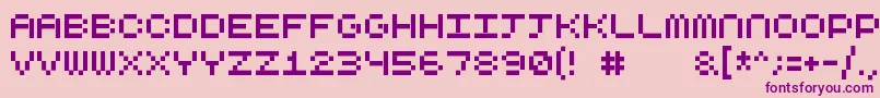 Подробнее о шрифте Cubicfive10 Шрифт Cubicfive10 – фиолетовые шрифты на розовом фоне