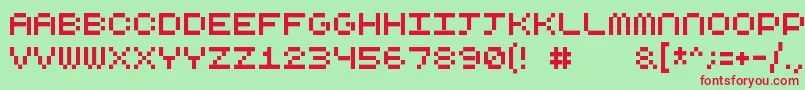 Cubicfive10 Font – Red Fonts on Green Background