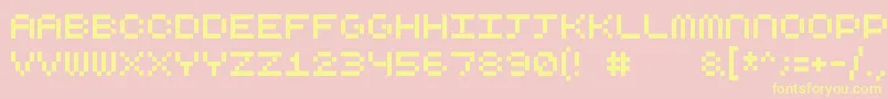 Cubicfive10 Font – Yellow Fonts on Pink Background